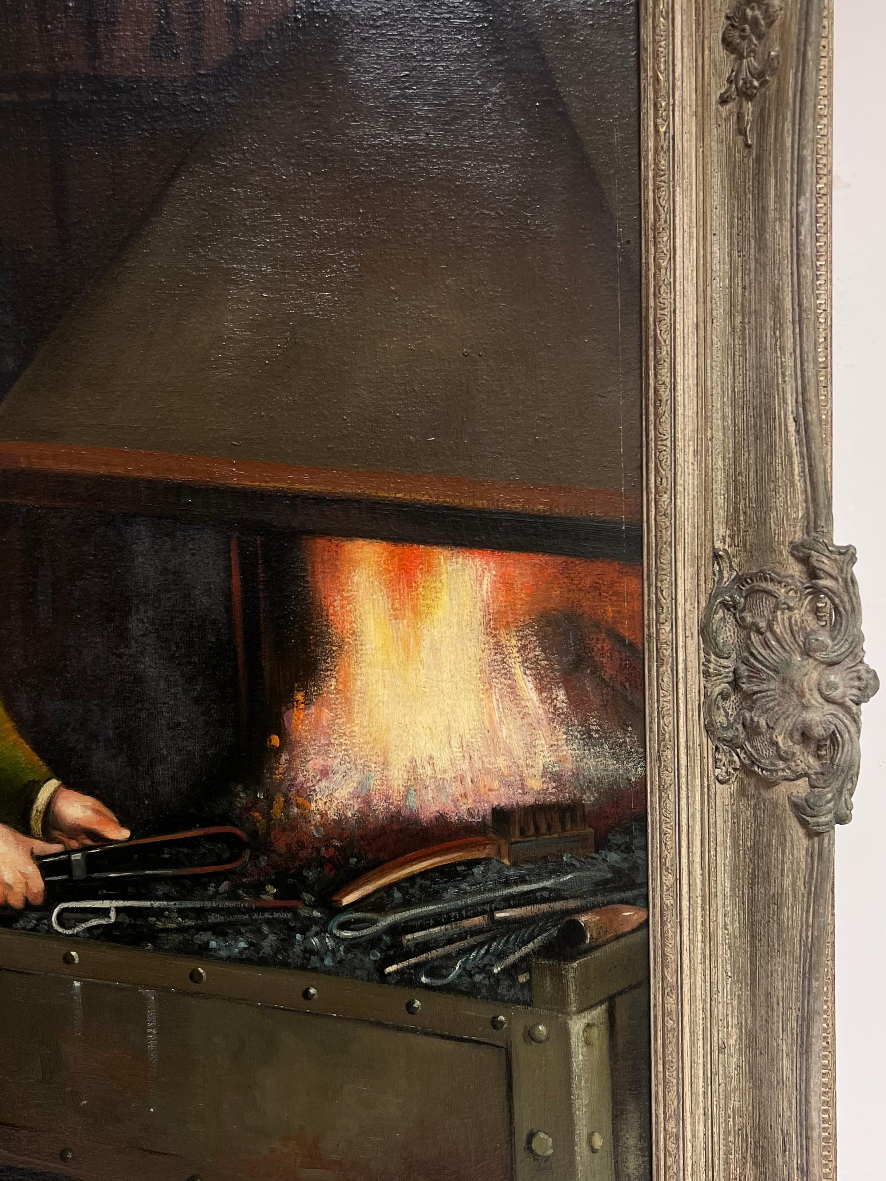 Le forgeron
par John Edwards (1940 - 2020)
huile sur toile signée, encadrée
encadré : 29 x 23.5 pouces
tableau : 23 x 18 pouces
Provenance : collection privée, Royaume-Uni.
Condit : très bon état

Pour plus d'informations, n'hésitez pas à nous
