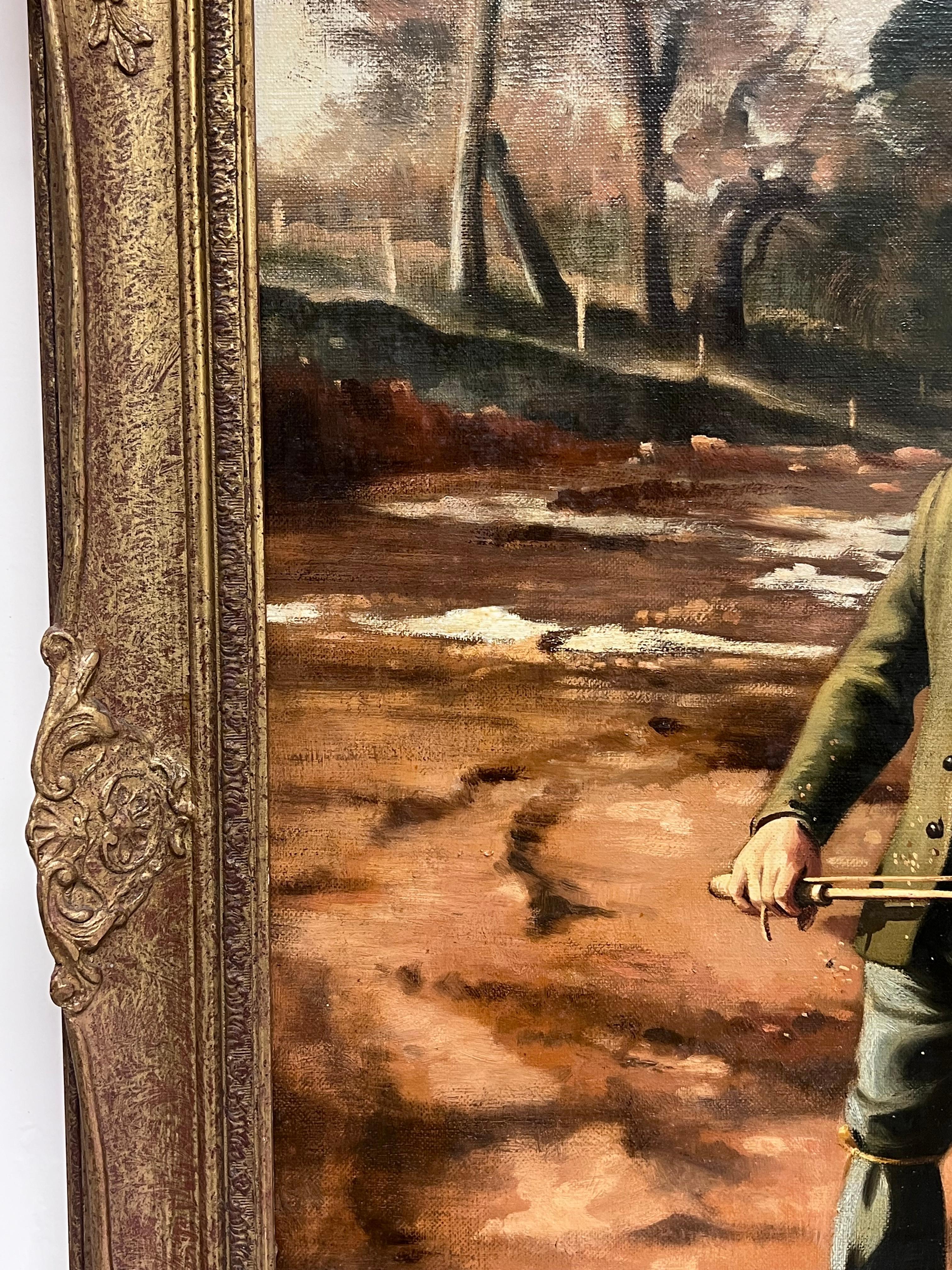 Der Förster
von John Edwards (1940 - 2020)
signiertes Öl auf Leinwand, gerahmt
Gerahmt: 29 x 23,5 Zoll
Brett : 23 x 18 Zoll
Provenienz: Privatsammlung, Großbritannien
Condit: sehr guter Zustand

Für weitere Informationen wenden Sie sich bitte an