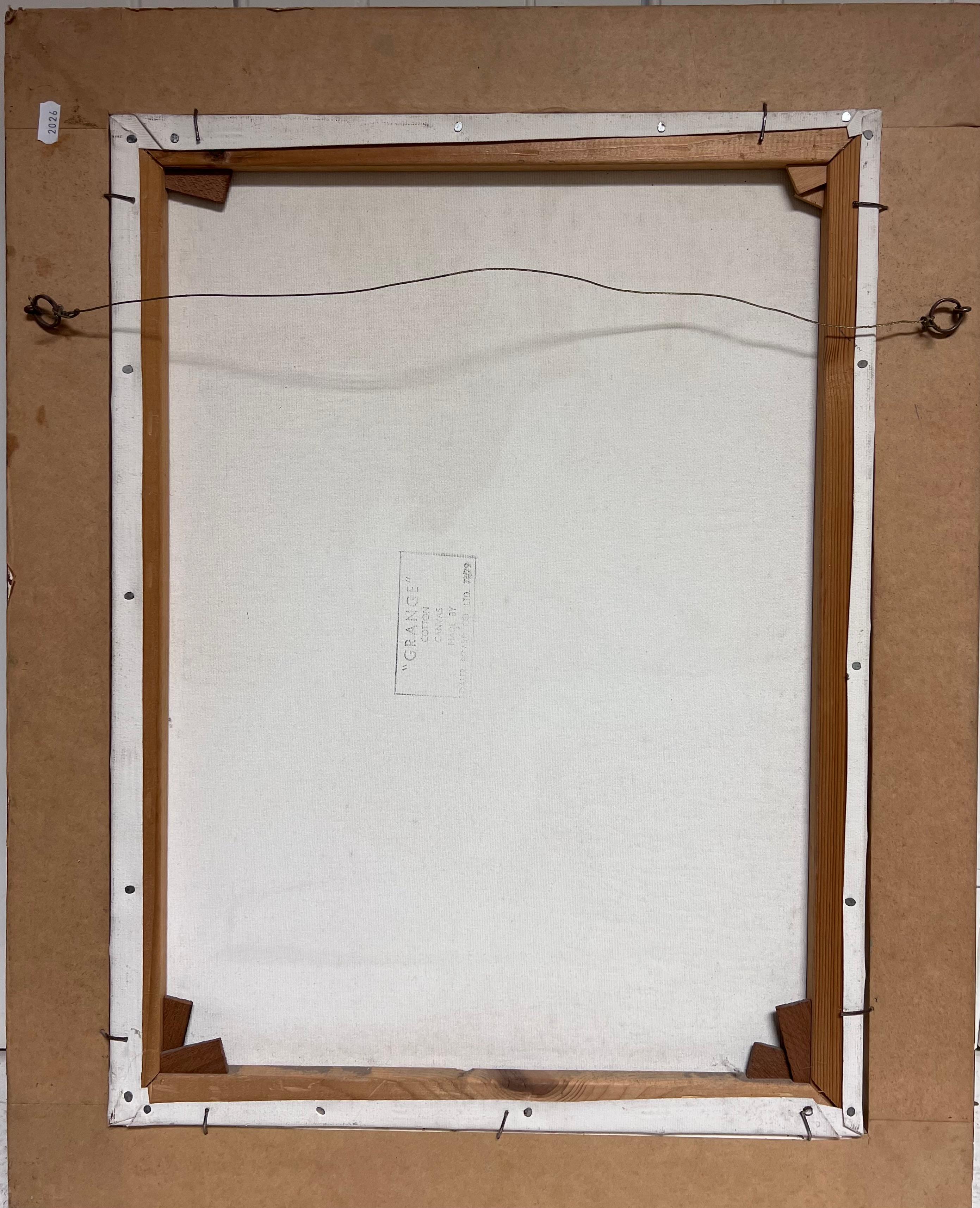 Traditionelles englisches Ölgemälde Ländliches Handwerk Porträt Frauen strickend & Weizen im Angebot 6