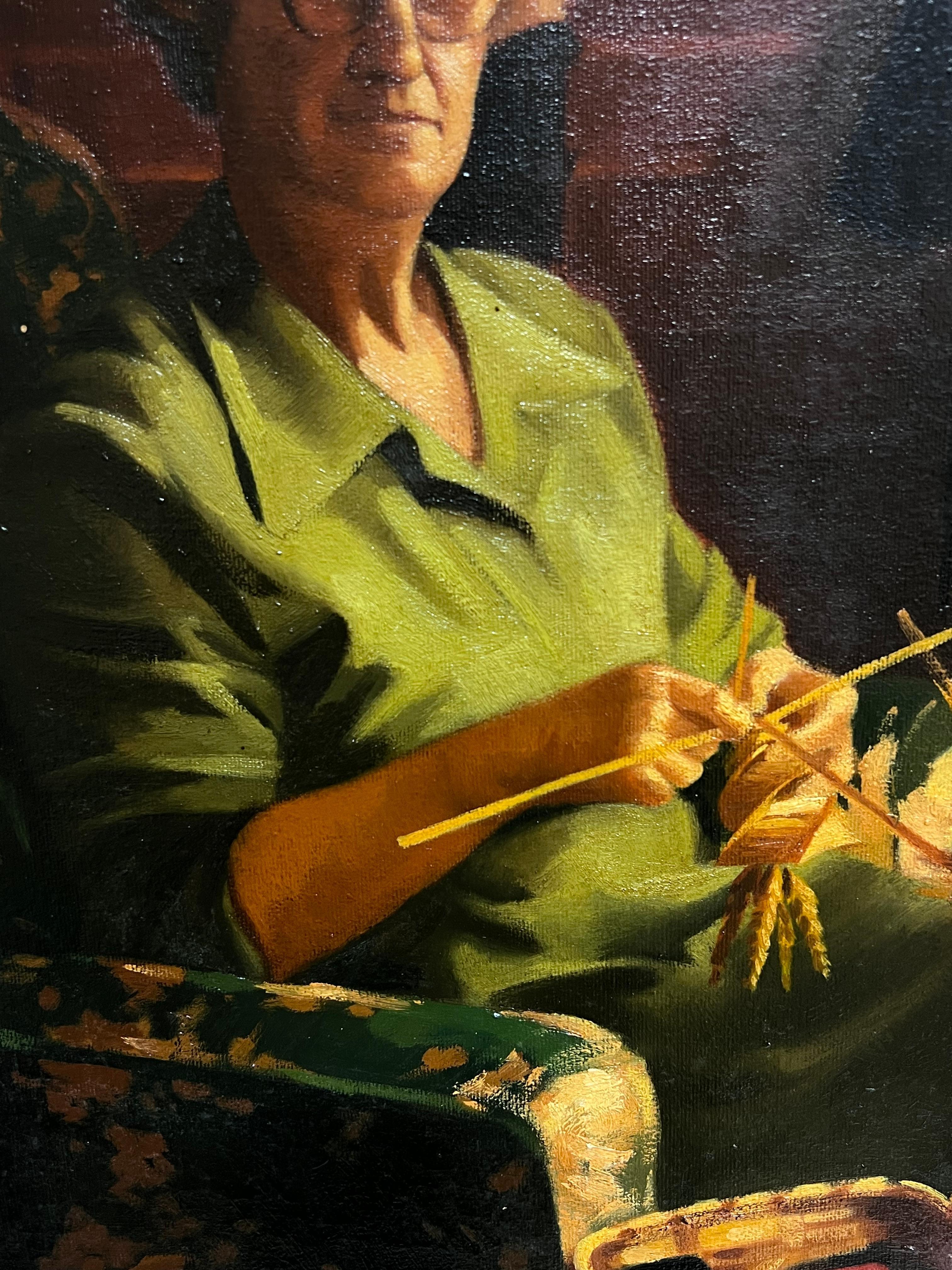 Der Stricker
von John Edwards (1940 - 2020)
signiertes Öl auf Leinwand, gerahmt
Gerahmt: 29 x 23,5 Zoll
Leinwand : 23 x 18 Zoll
Provenienz: Privatsammlung, Großbritannien
Condit: sehr guter Zustand

Für weitere Informationen wenden Sie sich bitte an