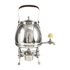 John Edwards III London Sterling Silver Footed Hot Water Kettle, George III 1790