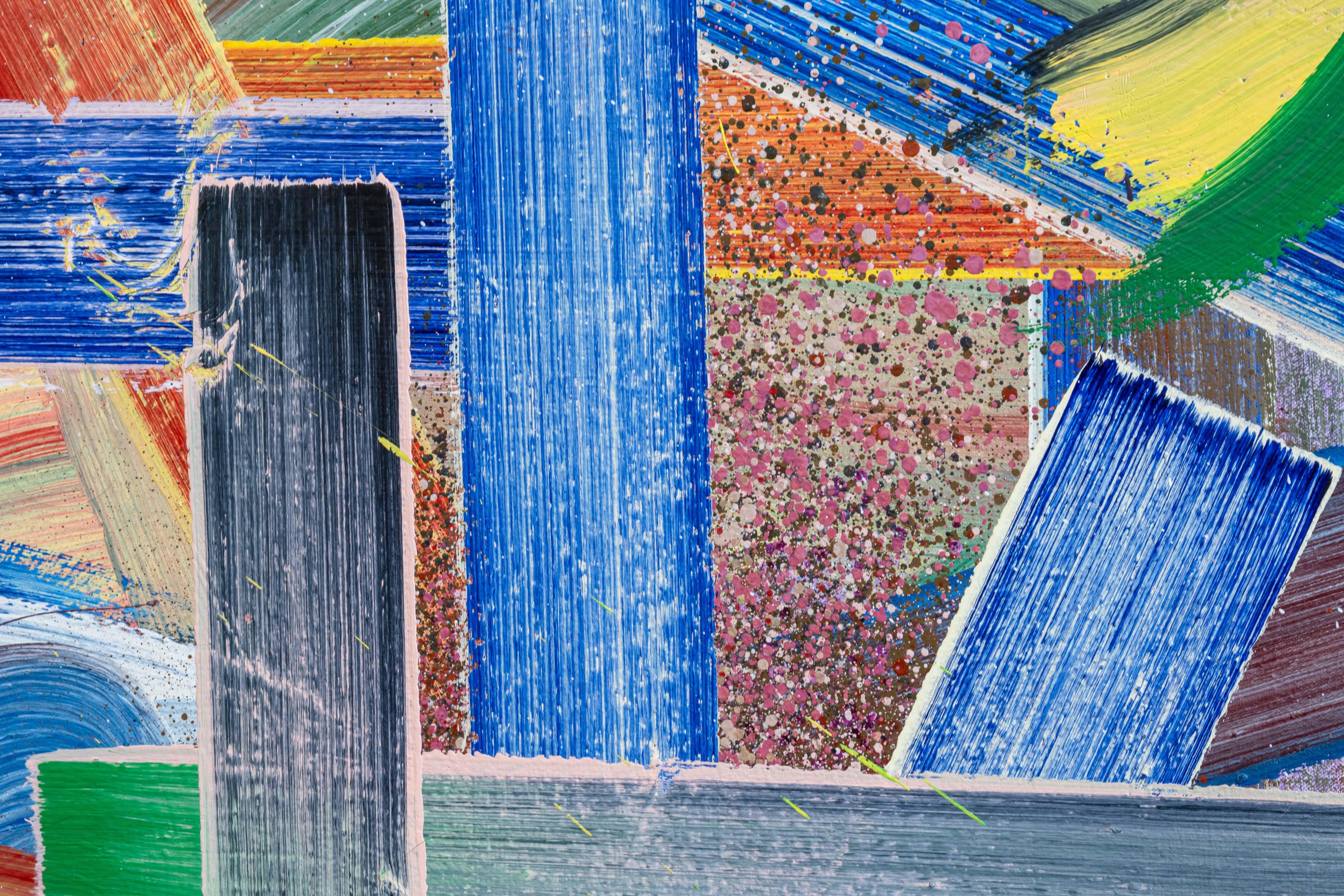 John Egner Pittura acrilica astratta su tela del 1980 firmata Cobalt Violet Dark. in vendita 4