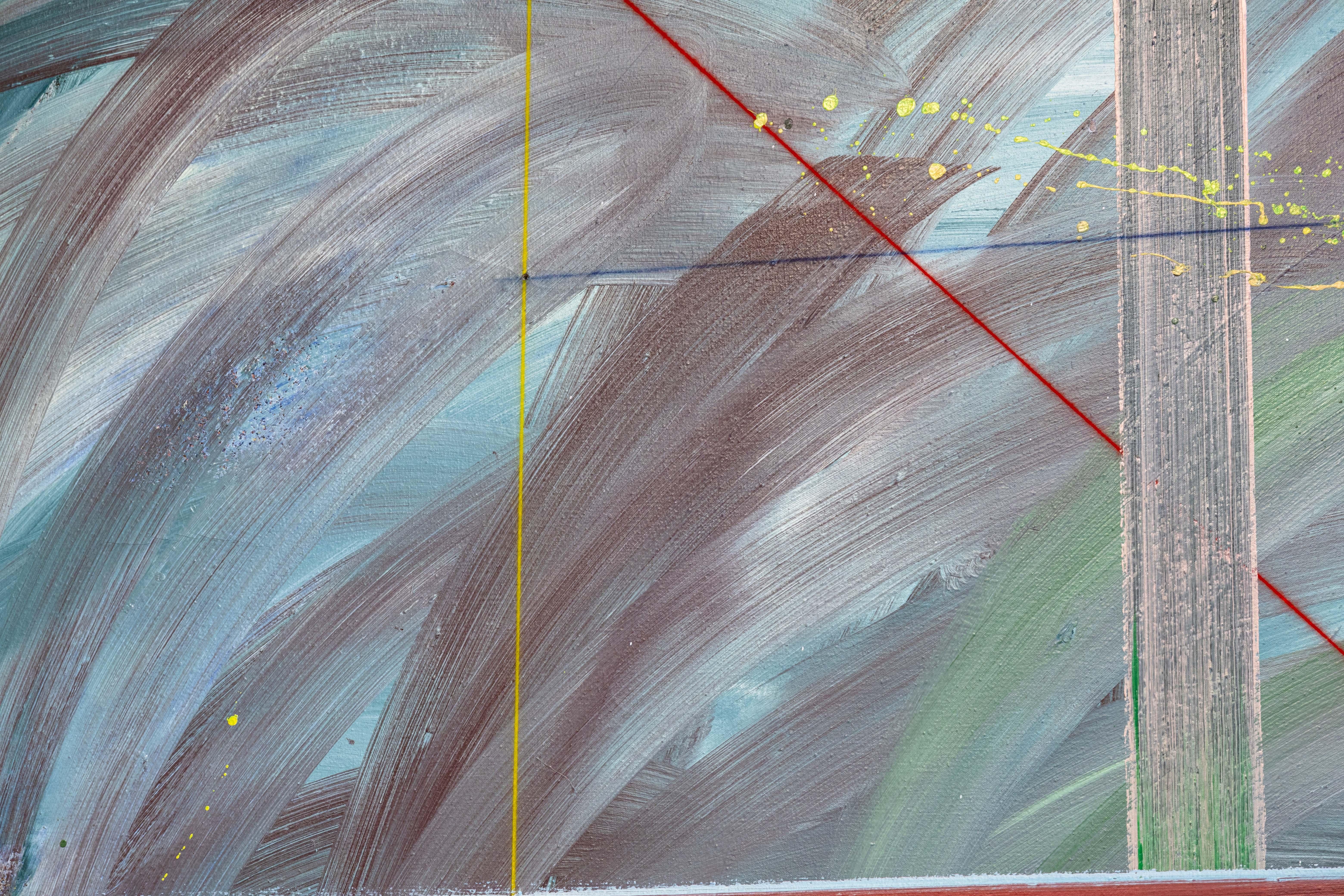 Americano John Egner Pittura acrilica astratta su tela del 1980 firmata Cobalt Violet Dark. in vendita