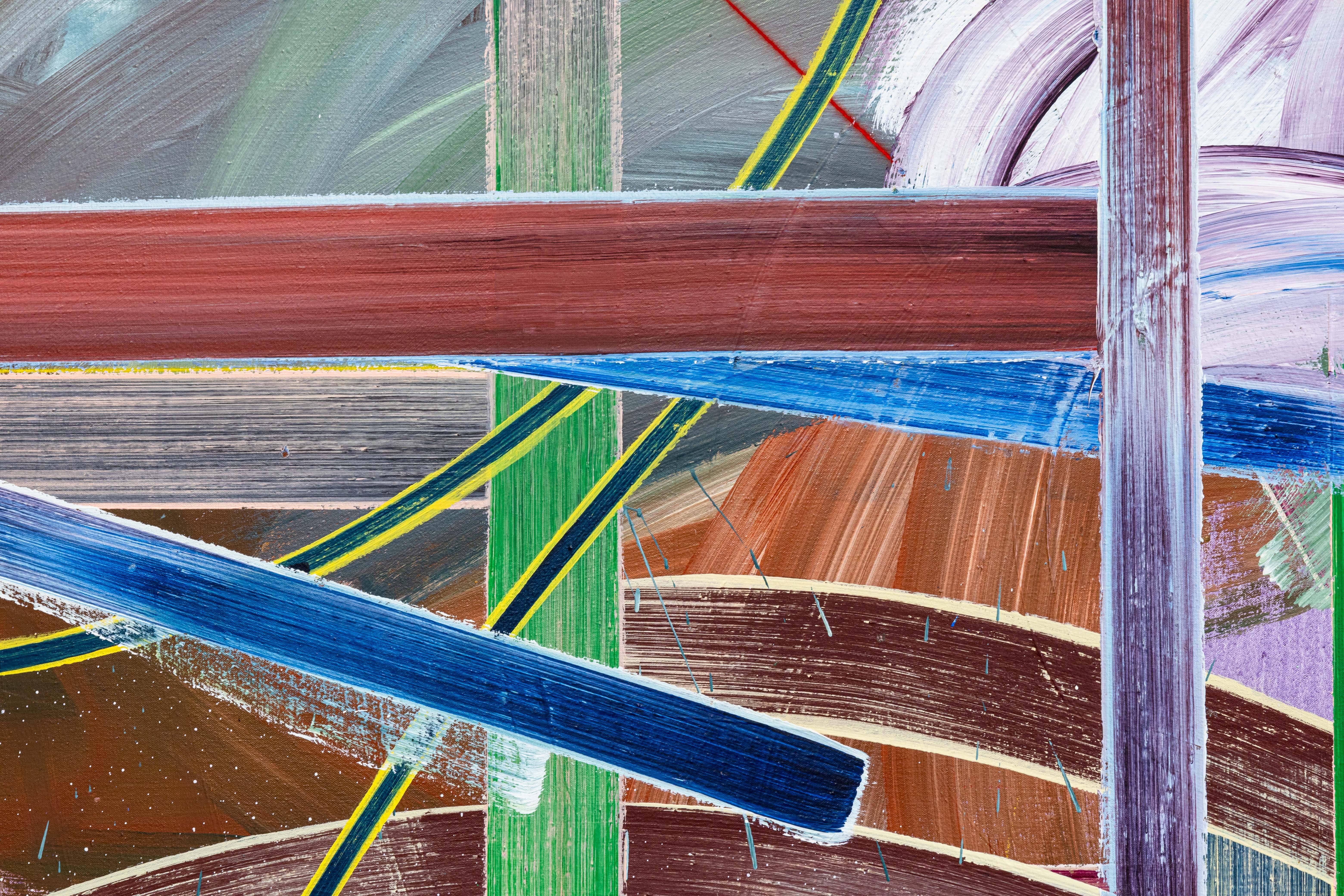 John Egner Pittura acrilica astratta su tela del 1980 firmata Cobalt Violet Dark. In condizioni buone in vendita a Keego Harbor, MI