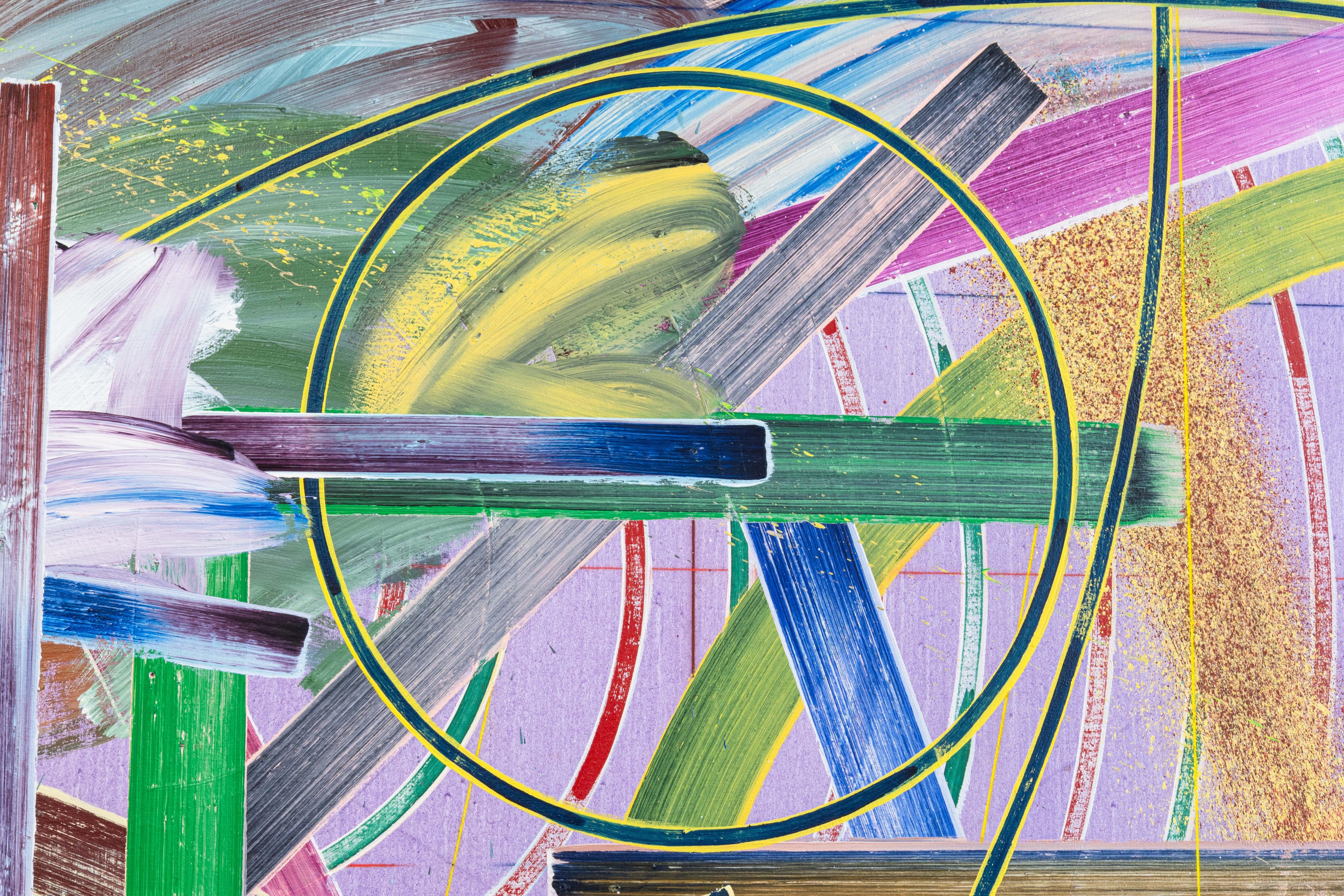 John Egner Pittura acrilica astratta su tela del 1980 firmata Cobalt Violet Dark. in vendita 1