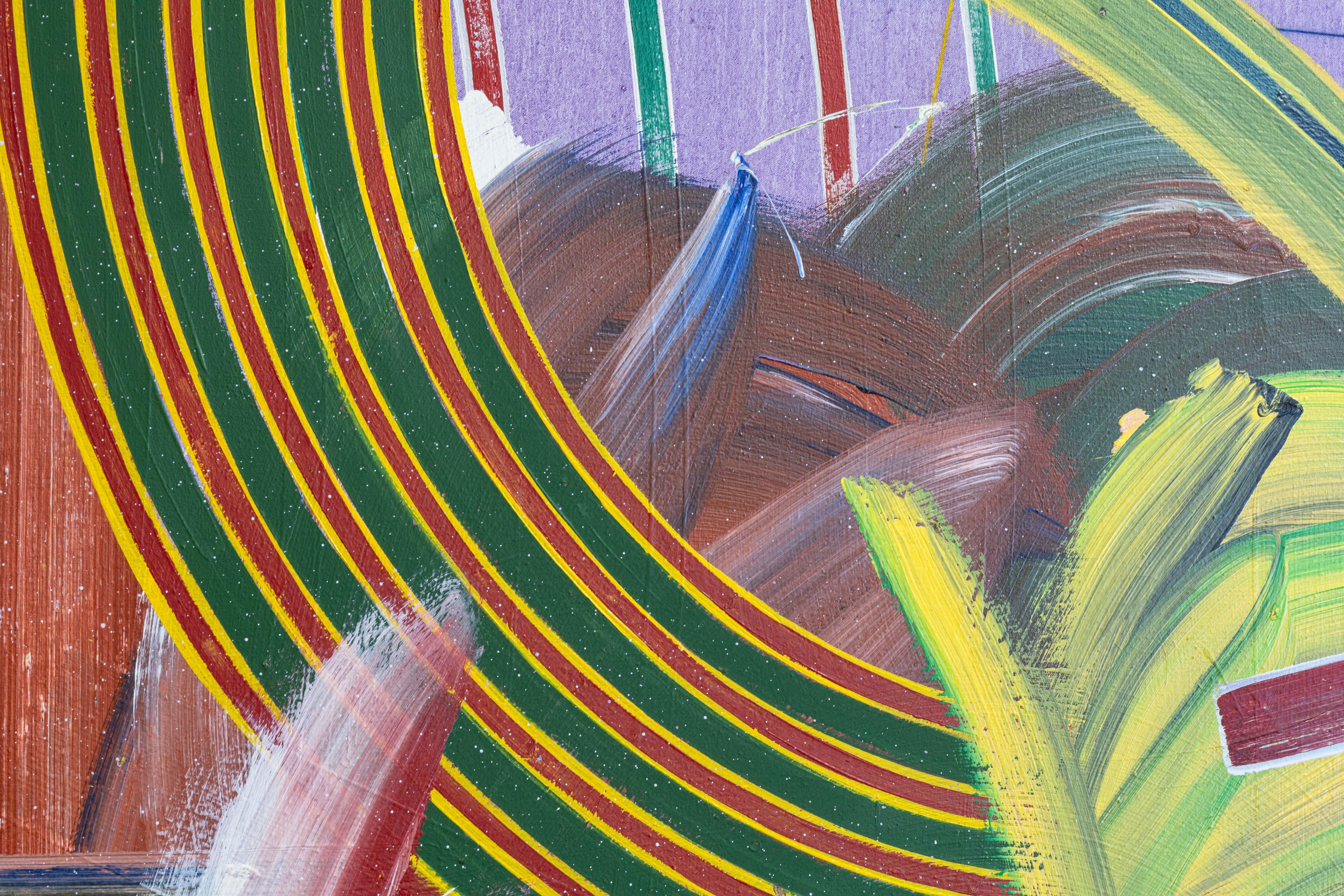 John Egner Pittura acrilica astratta su tela del 1980 firmata Cobalt Violet Dark. in vendita 3