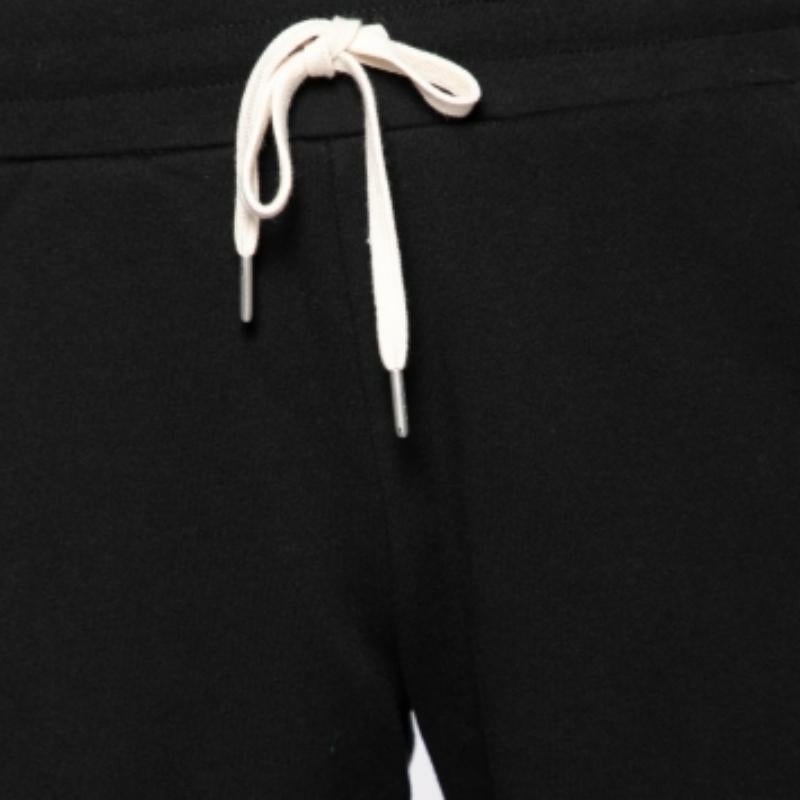 Men's John Elliott Black Cotton Drawstring Waist Detail Shorts M For Sale