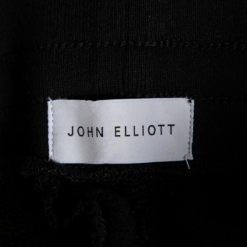 John Elliott Black Cotton Escobar Slim Fit Joggers M. In condizioni buone in vendita a Dubai, Al Qouz 2