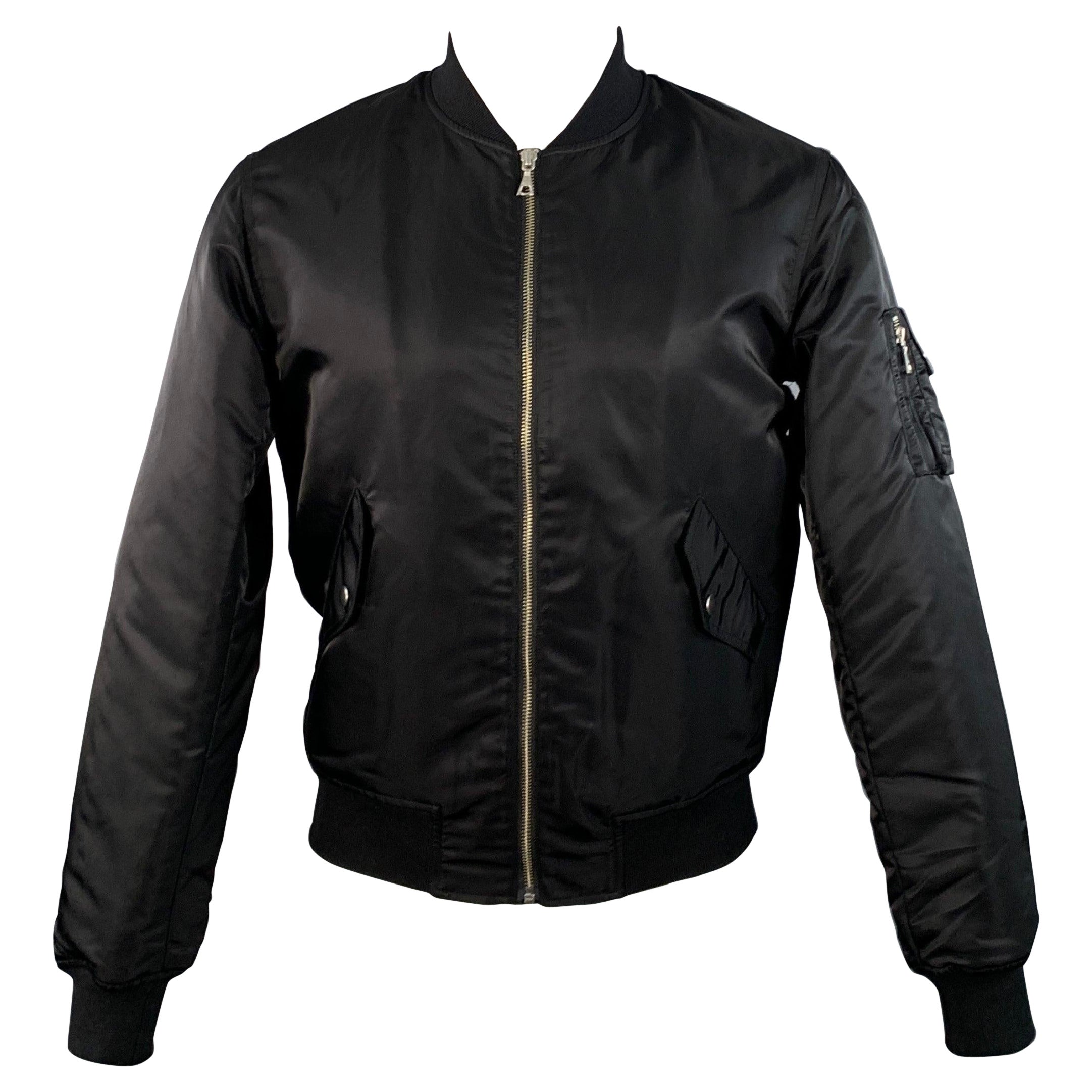 JOHN ELLIOTT Bogota II Size S Black Nylon Zip Up Bomber Jacket