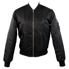 JOHN ELLIOTT Bogota II Size S Black Nylon Zip Up Bomber Jacket
