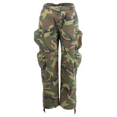 John Elliott Camouflage Print Cotton Straight Leg Pants Uk 8