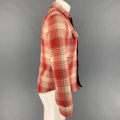 JOHN ELLIOTT FW 18 Size XS Red Beige Plaid Wool Nylon Long Sleeve Shirt