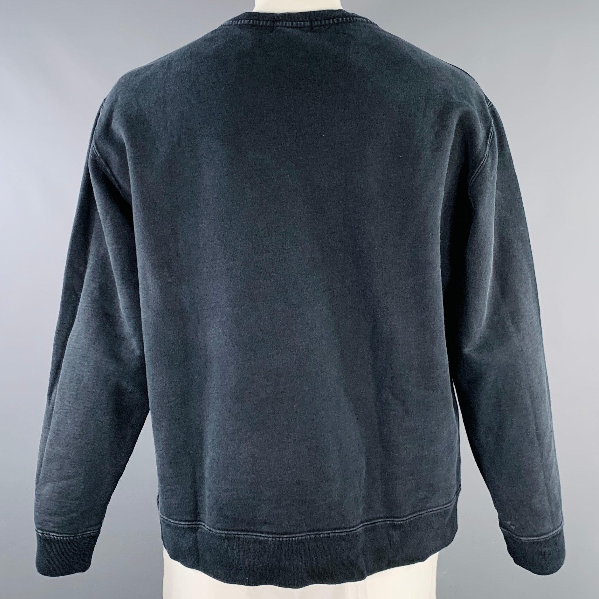 JOHN ELLIOTT FW18 Size XL Black Cotton Crew Neck Sweatshirt In Excellent Condition For Sale In San Francisco, CA