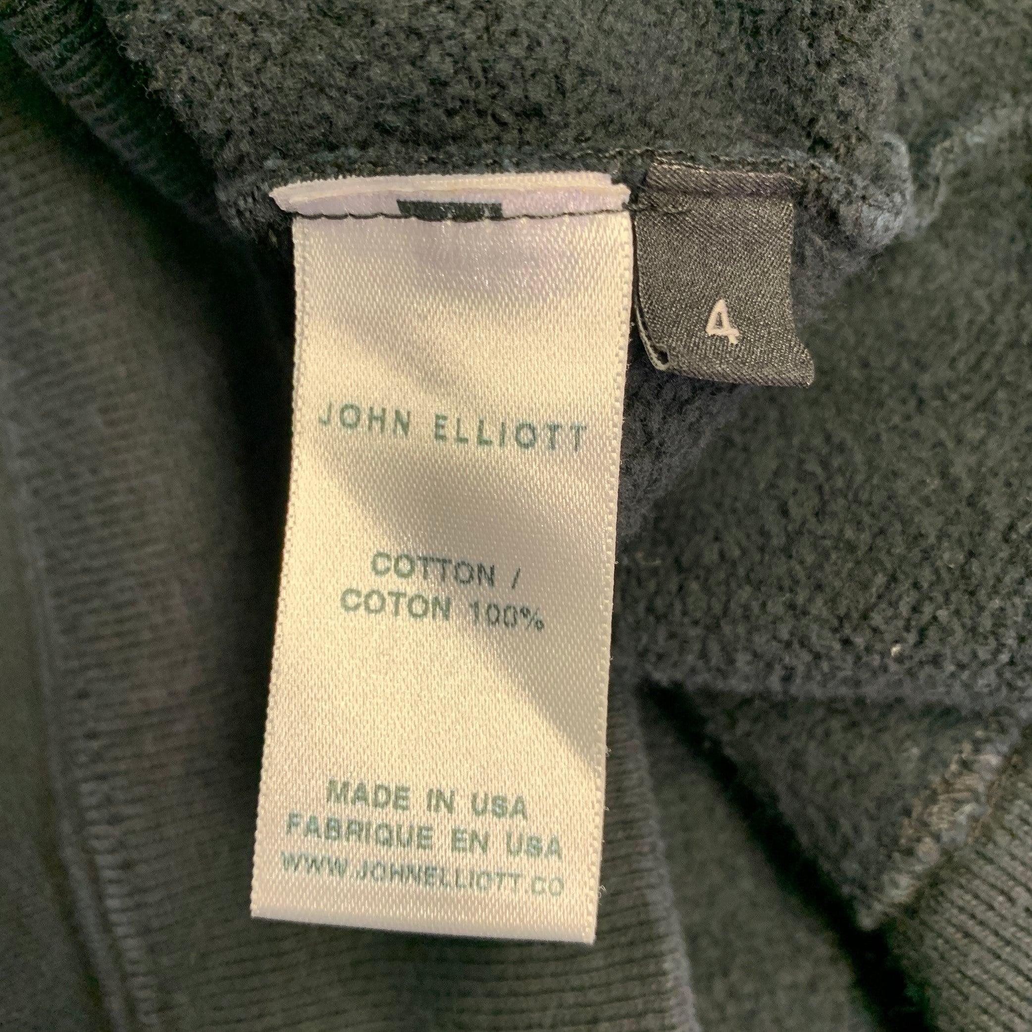 JOHN ELLIOTT FW18 Size XL Black Cotton Crew Neck Sweatshirt For Sale 1