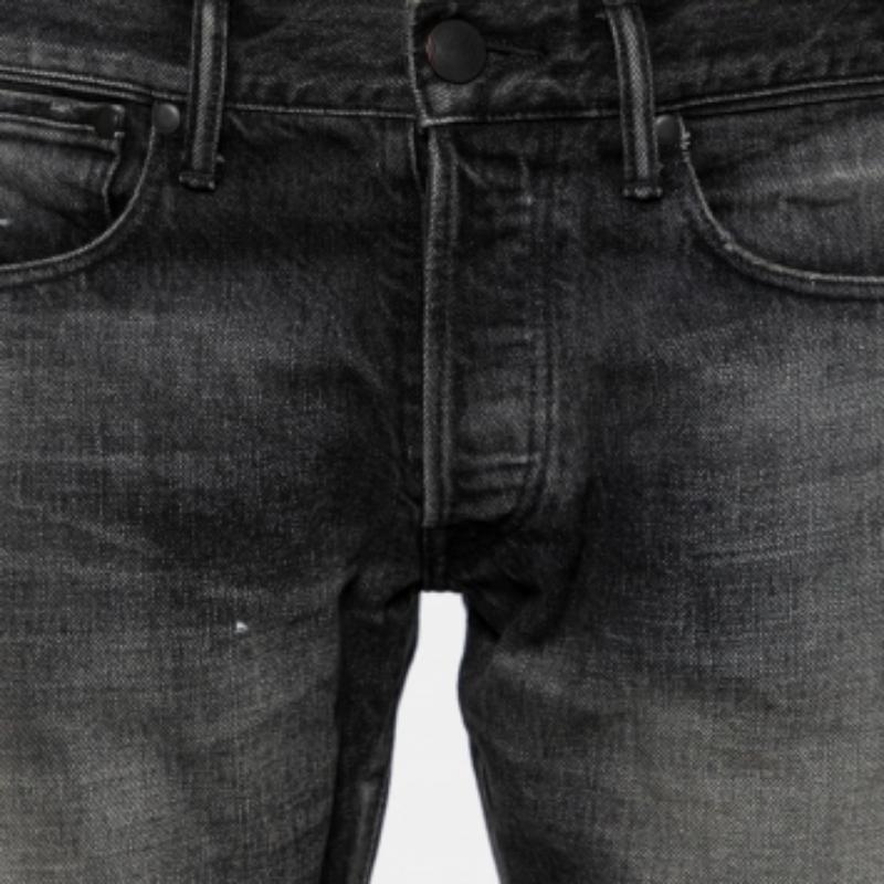 Black John Elliott Grey Denim Frayed Hem Detail Shorts M For Sale