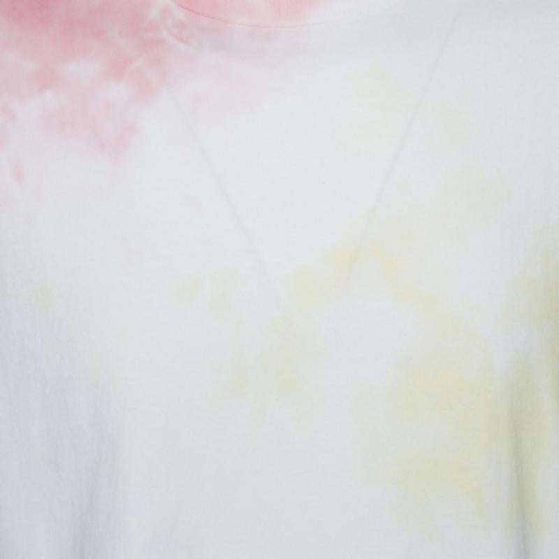 Camiseta universitaria de algodón John Elliott Ink Bloom Tie Dye M Gris en venta