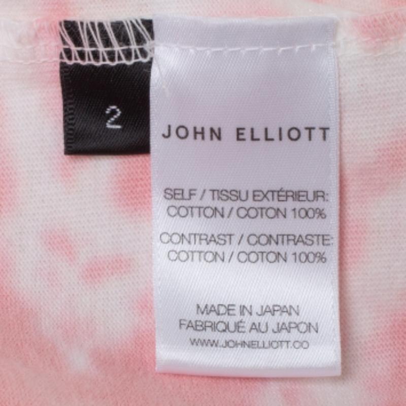 Camiseta universitaria de algodón John Elliott Ink Bloom Tie Dye M en venta 1