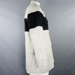 JOHN ELLIOTT Temporada Nueve Talla L Gris Negro Chaqueta cortavientos de algodón a rayas