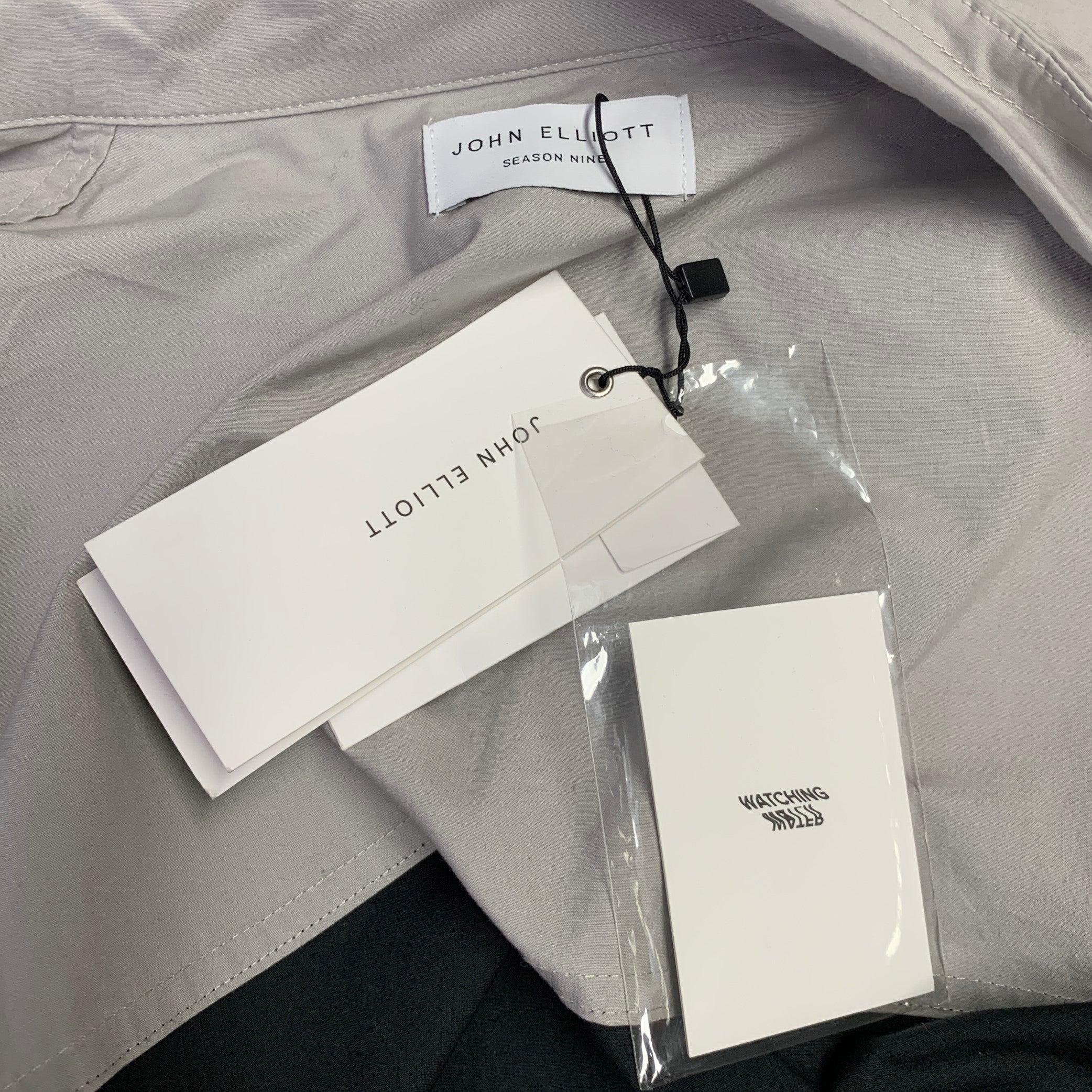 Men's JOHN ELLIOTT Season Nine Size L Grey Black Stripe Cotton Windbreaker Jacket For Sale