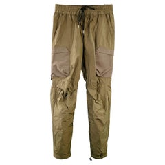 JOHN ELLIOTT Pantalones casuales con cordón de nailon verde oliva talla 30