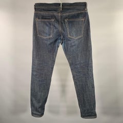 JOHN ELLIOTT Size 32 Indigo Contrast Stitch Selvedge Denim Straight Jeans