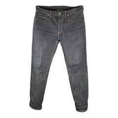 JOHN ELLIOTT Size 32 Indigo Contrast Stitch Selvedge Denim Straight Jeans
