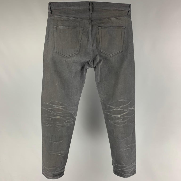 JOHN ELLIOTT Size 33 Black Wash Selvedge Denim Button Fly Jeans For