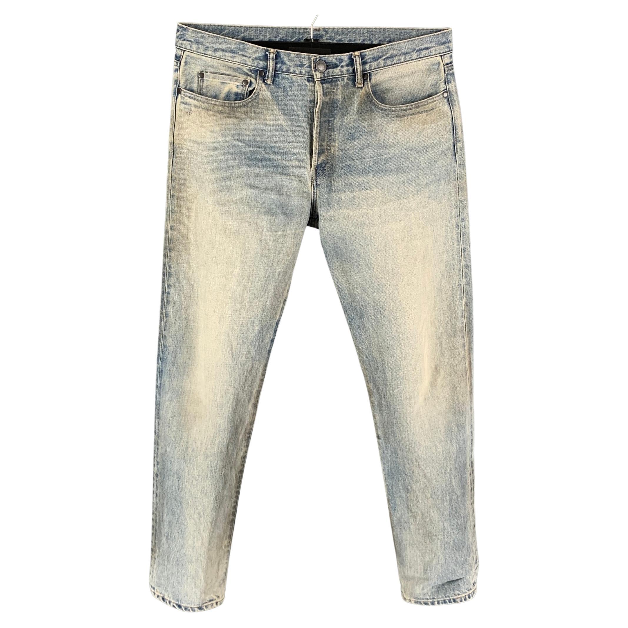 JOHN ELLIOTT Size 33 Black Wash Selvedge Denim Button Fly Jeans For