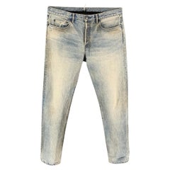 JOHN ELLIOTT Size 33 Blue Wash Denim Button Fly Jeans