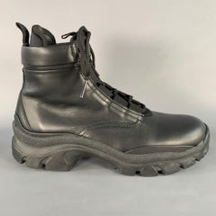 JOHN ELLIOTT Taglia 7 Stivali alla caviglia in ecopelle nera con suola in gomma da calpestare