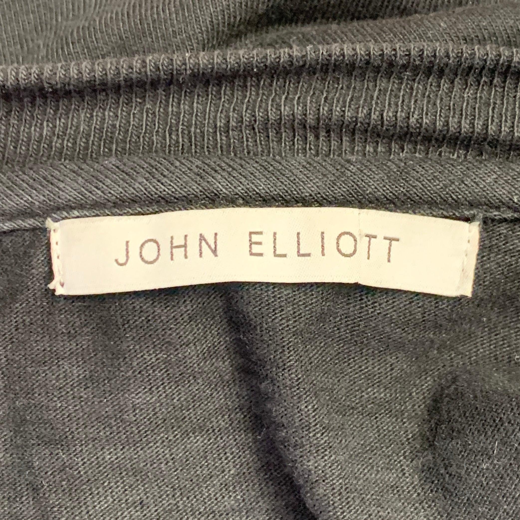 JOHN ELLIOTT Größe L Schwarzes T-Shirt mit Rundhalsausschnitt aus Baumwolle Herren im Angebot