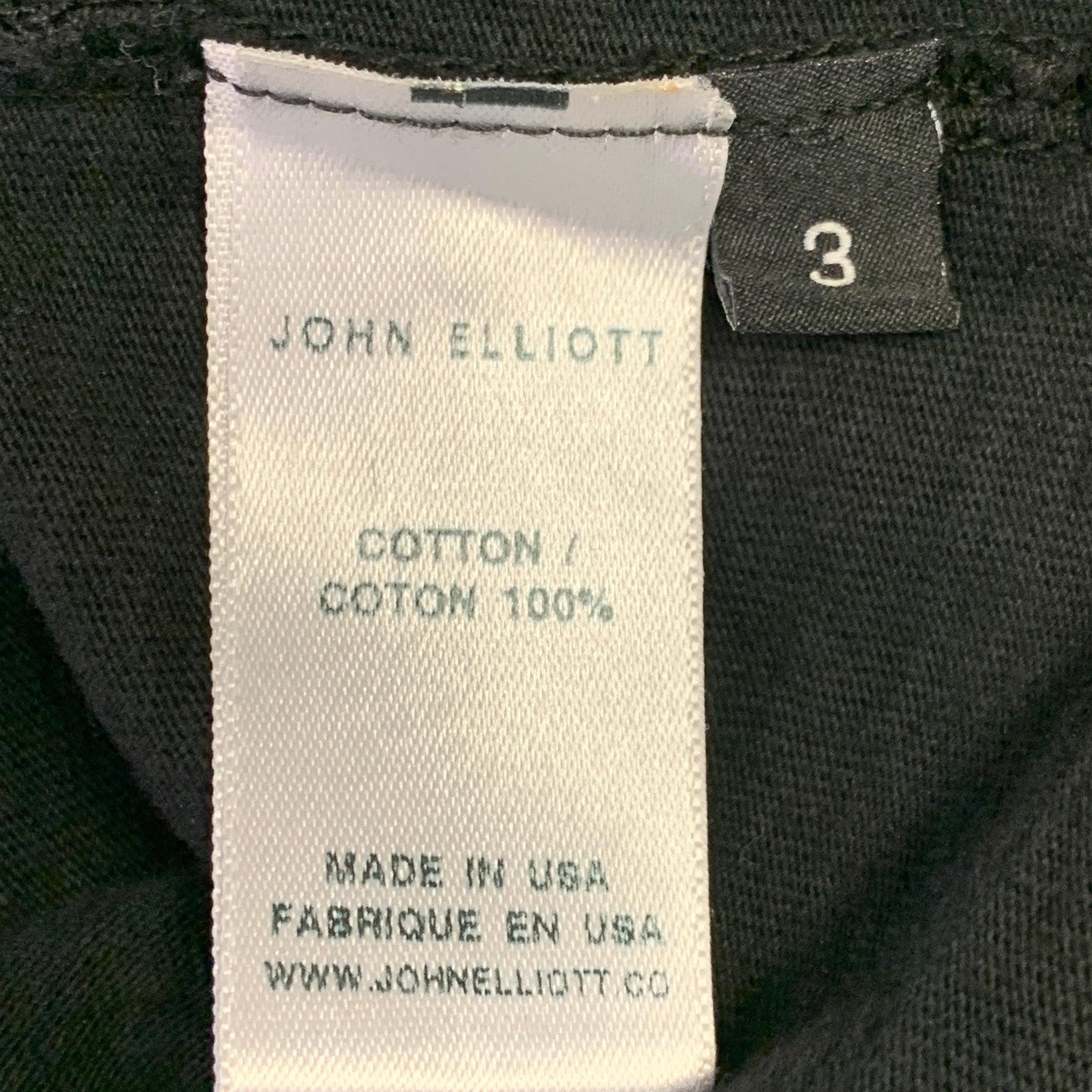 JOHN ELLIOTT Größe L Schwarzes T-Shirt mit Rundhalsausschnitt aus Baumwolle im Angebot 2