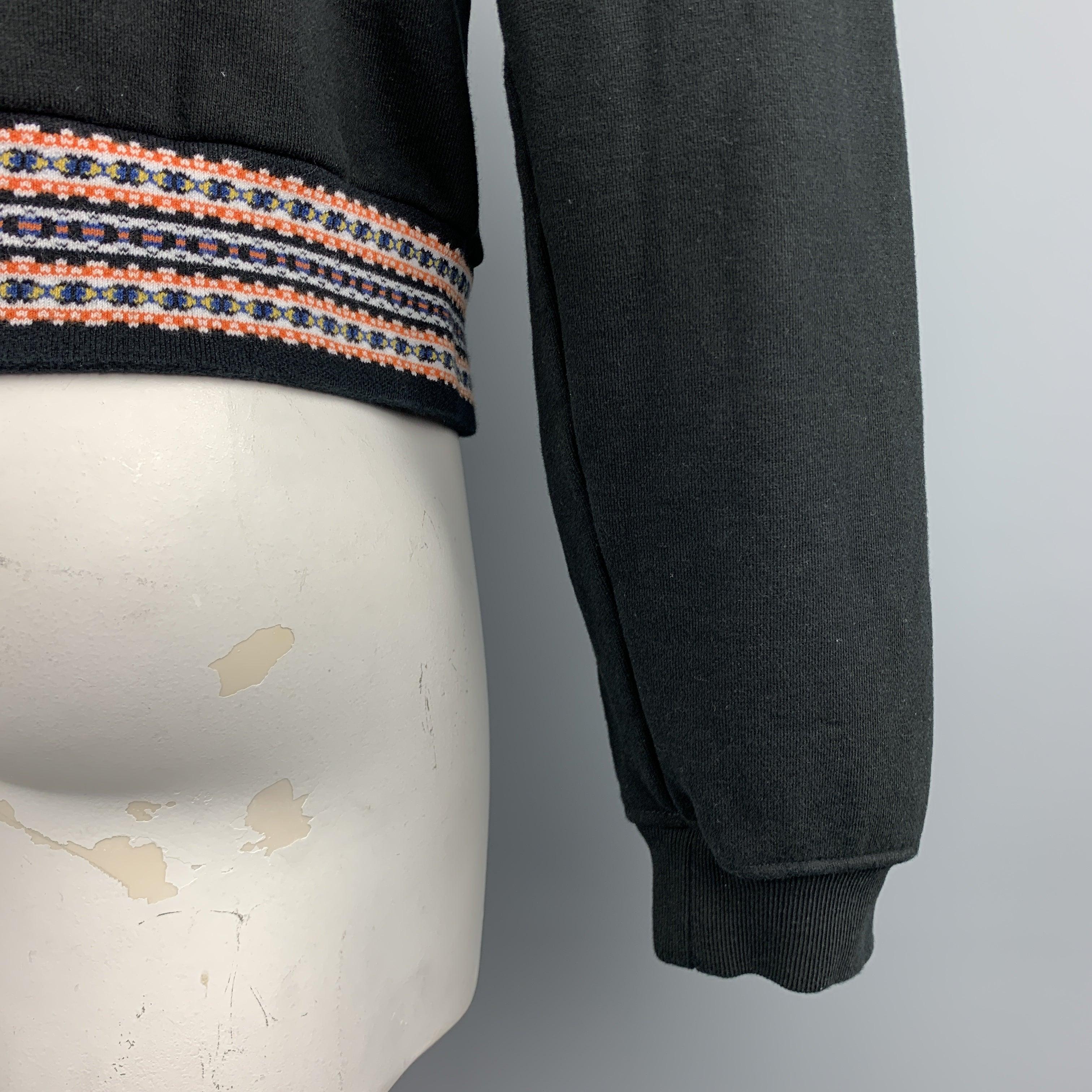 JOHN ELLIOTT Size L Black Cotton High Collar Trim Zip Pockets Zip Up Jacket For Sale 1