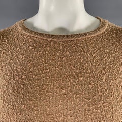 JOHN ELLIOTT Size L Camel Textured Cotton Nylon Boat Neck Pullover