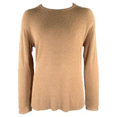 JOHN ELLIOTT Size L Camel Textured Cotton Nylon Boat Neck Pullover