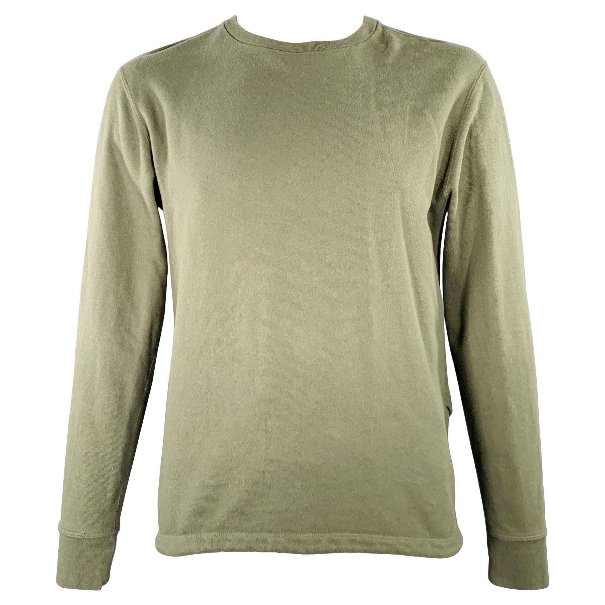 JOHN ELLIOTT Talla L Sudadera verde de algodón con cuello redondo