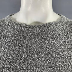 JOHN ELLIOTT Size L Grey Black Textured Cotton Nylon Boat Neck Pullover