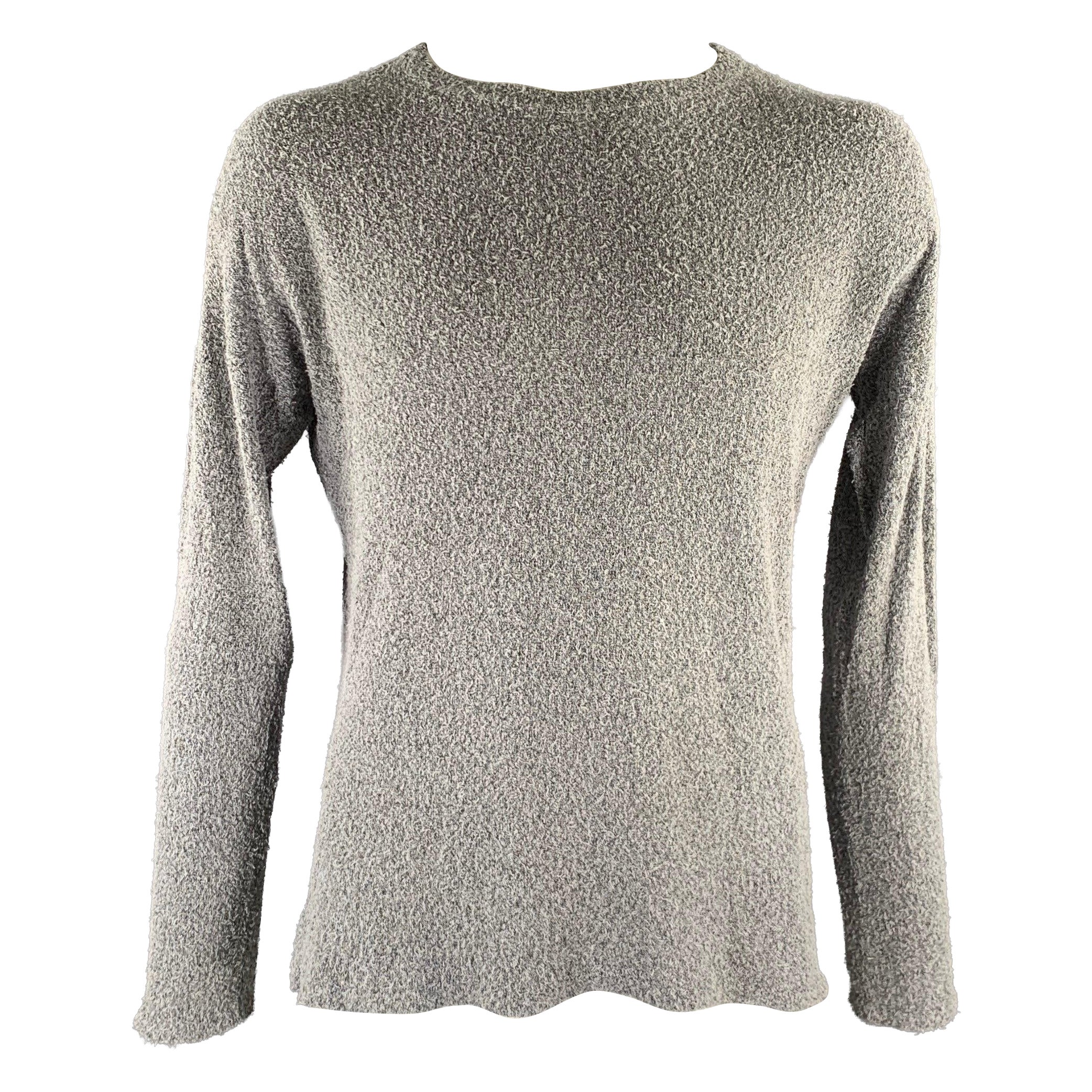 Pre-owned John Elliott Size L Grey Black Textured Cotton Nylon Boat Neck Pullover In Gray