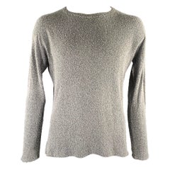 JOHN ELLIOTT Size L Grey Black Textured Cotton Nylon Boat Neck Pullover