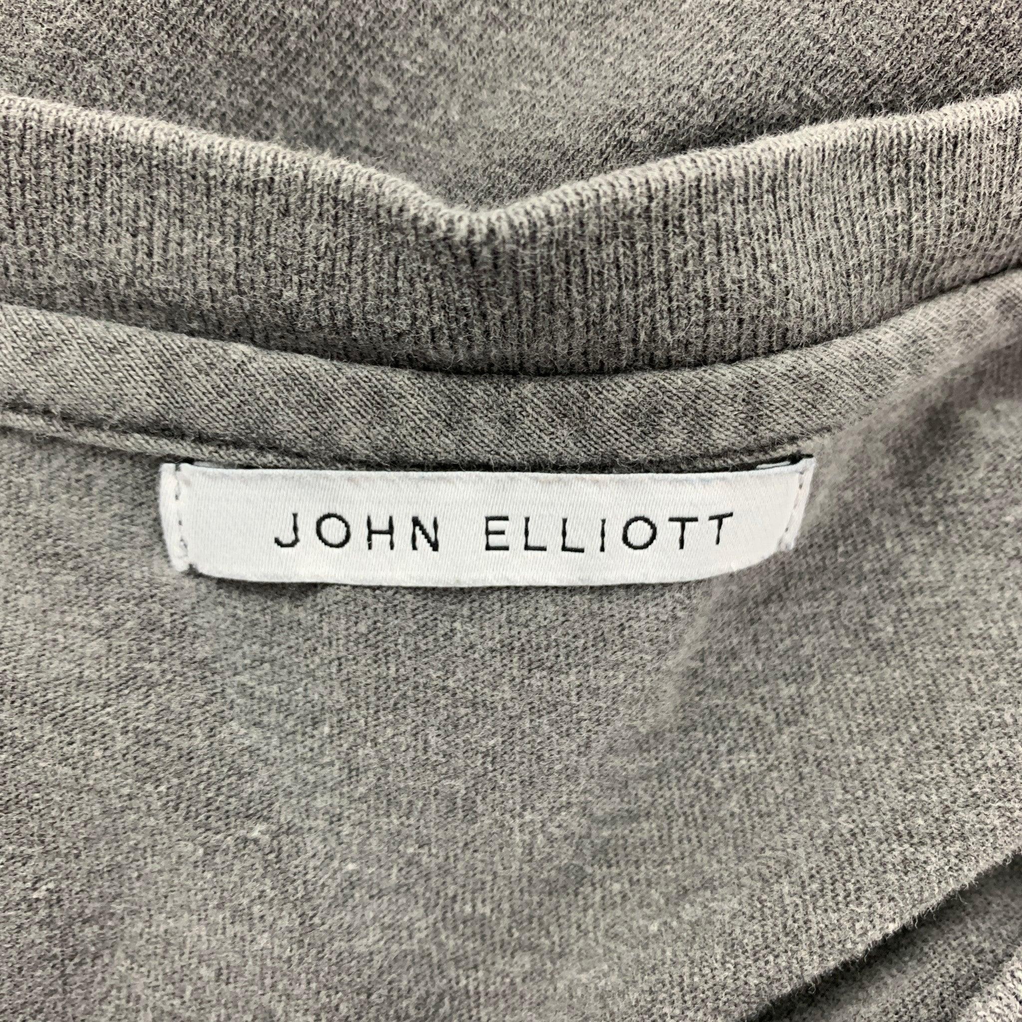 JOHN ELLIOTT Size L Grey Cotton Long Sleeve T-shirt For Sale 1