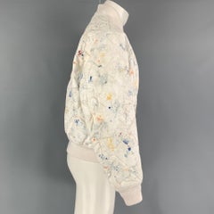 JOHN ELLIOTT Size M White Multi-Color Splattered Cotton Jacket