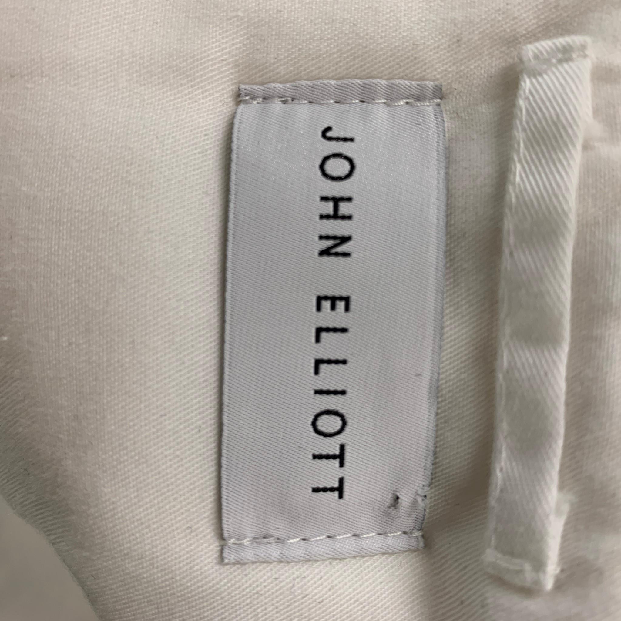 JOHN ELLIOTT Size M White Multi-Color Splattered Cotton Jacket 1