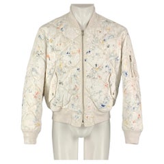 JOHN ELLIOTT Size M White Multi-Color Splattered Cotton Jacket