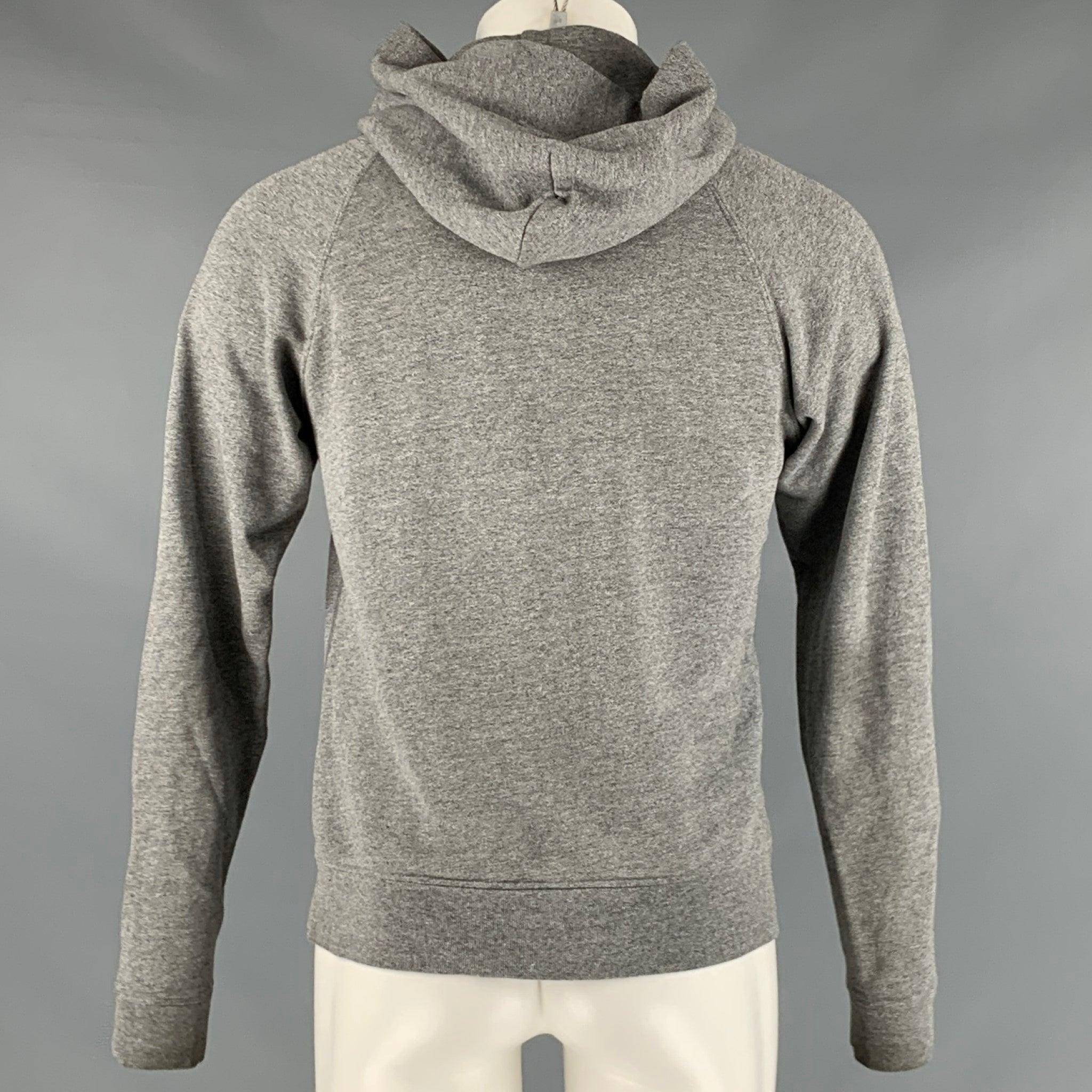 JOHN ELLIOTT Size S Grey Heather Cotton Polyester Hoodie Sweatshirt In Good Condition For Sale In San Francisco, CA