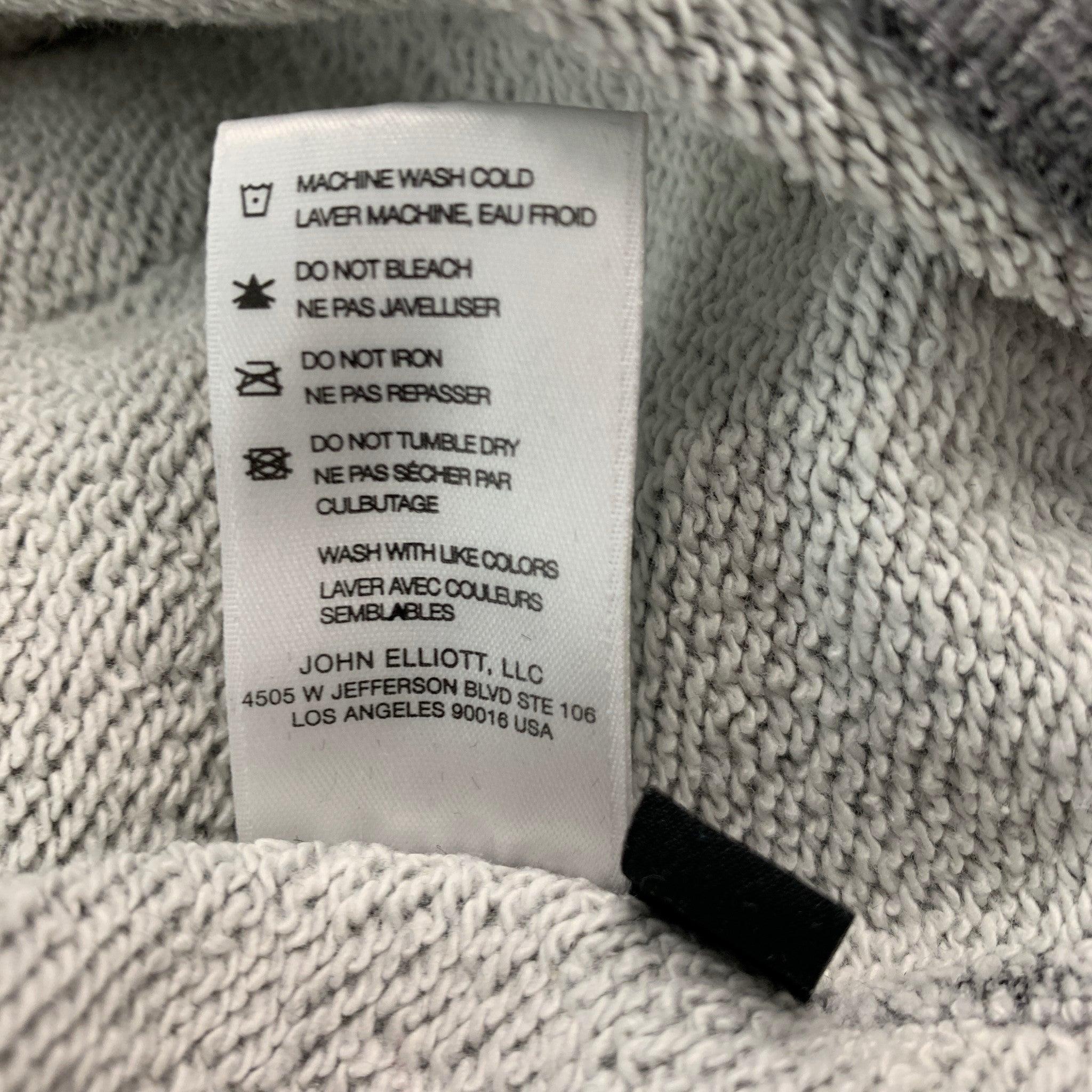 JOHN ELLIOTT Size S Grey Heather Cotton Polyester Hoodie Sweatshirt For Sale 3