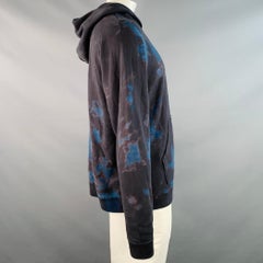 JOHN ELLIOTT Size XL Black Blue Tie Dye Cotton Hooded Sweatshirt