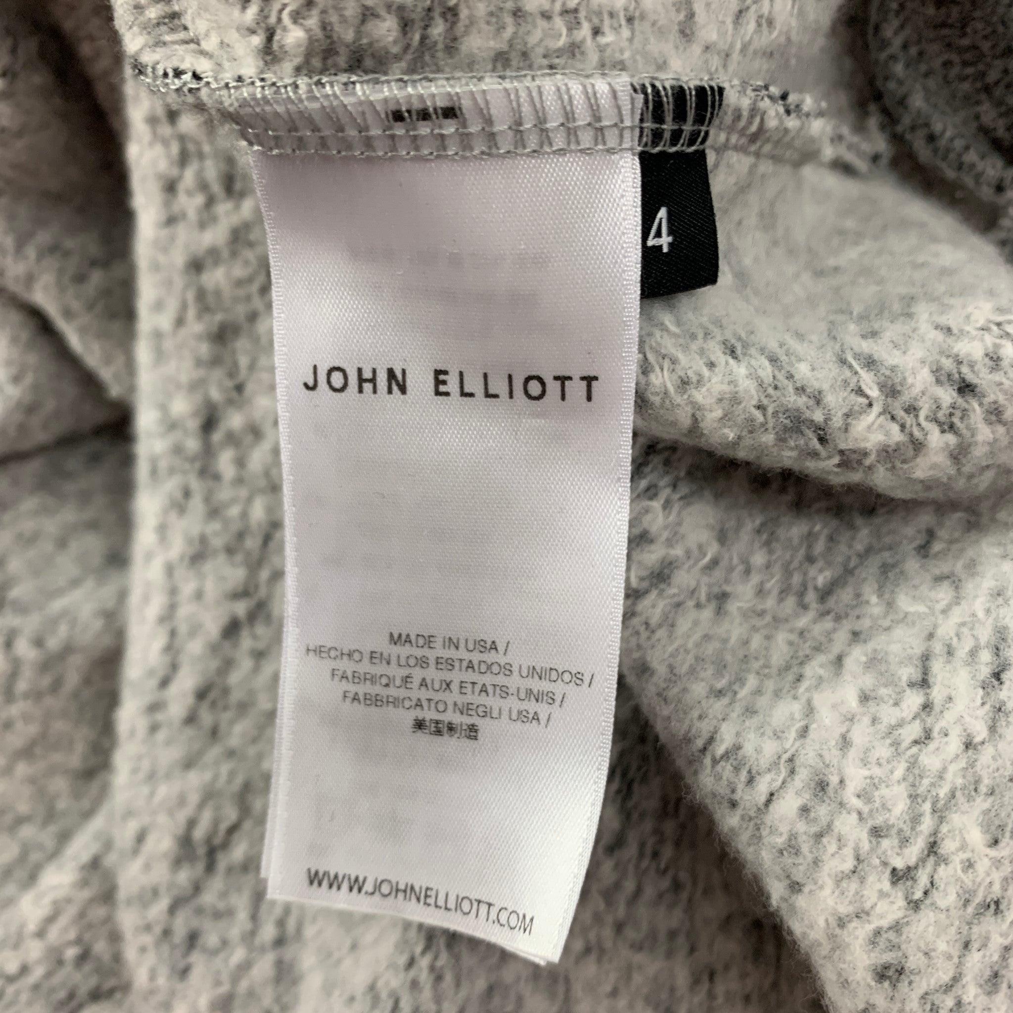 Men's JOHN ELLIOTT Size XL Grey Heather Cotton / Polyester Hooded Sweatshirt For Sale