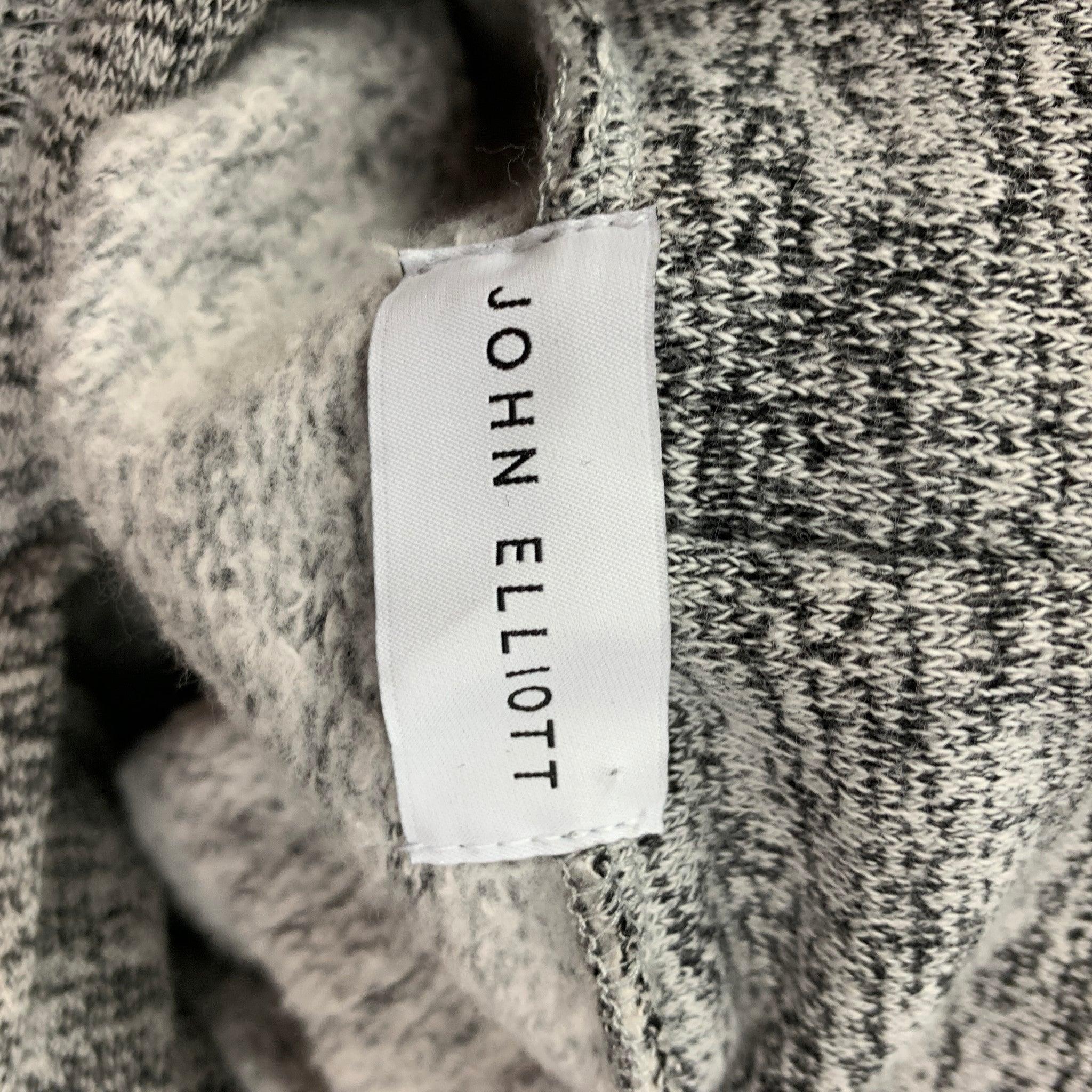 JOHN ELLIOTT Size XL Grey Heather Cotton / Polyester Hooded Sweatshirt For Sale 2