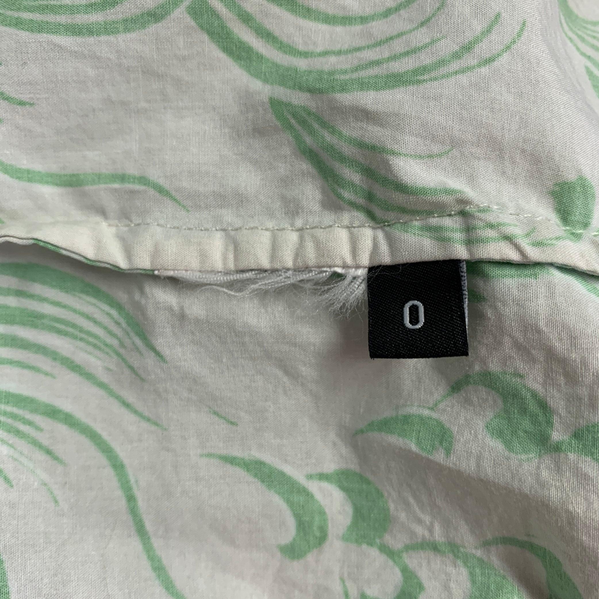 JOHN ELLIOTT Size XS Beige Green Abstract One Pocket Short Sleeve Shirt For Sale 1