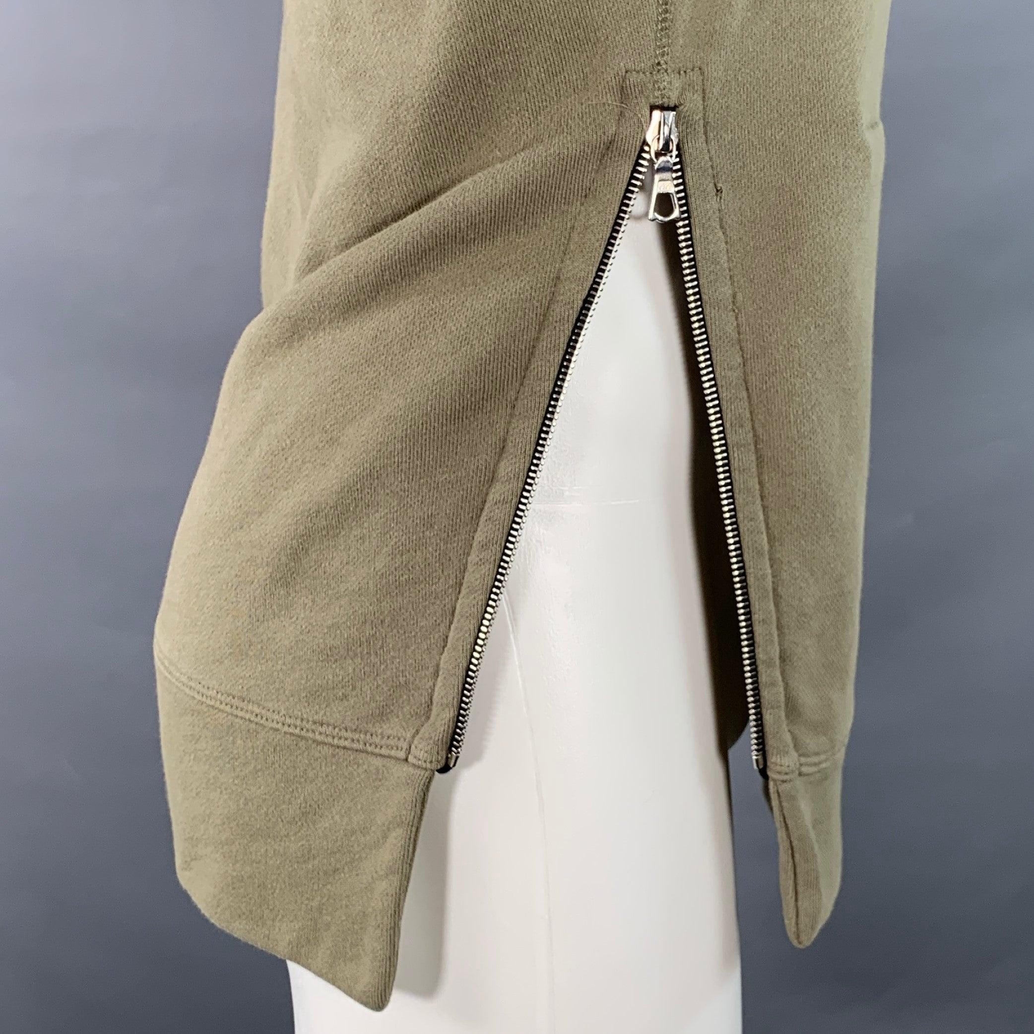 JOHN ELLIOTT Size XS Green Cotton Hoodie Sweatshirt In Good Condition For Sale In San Francisco, CA
